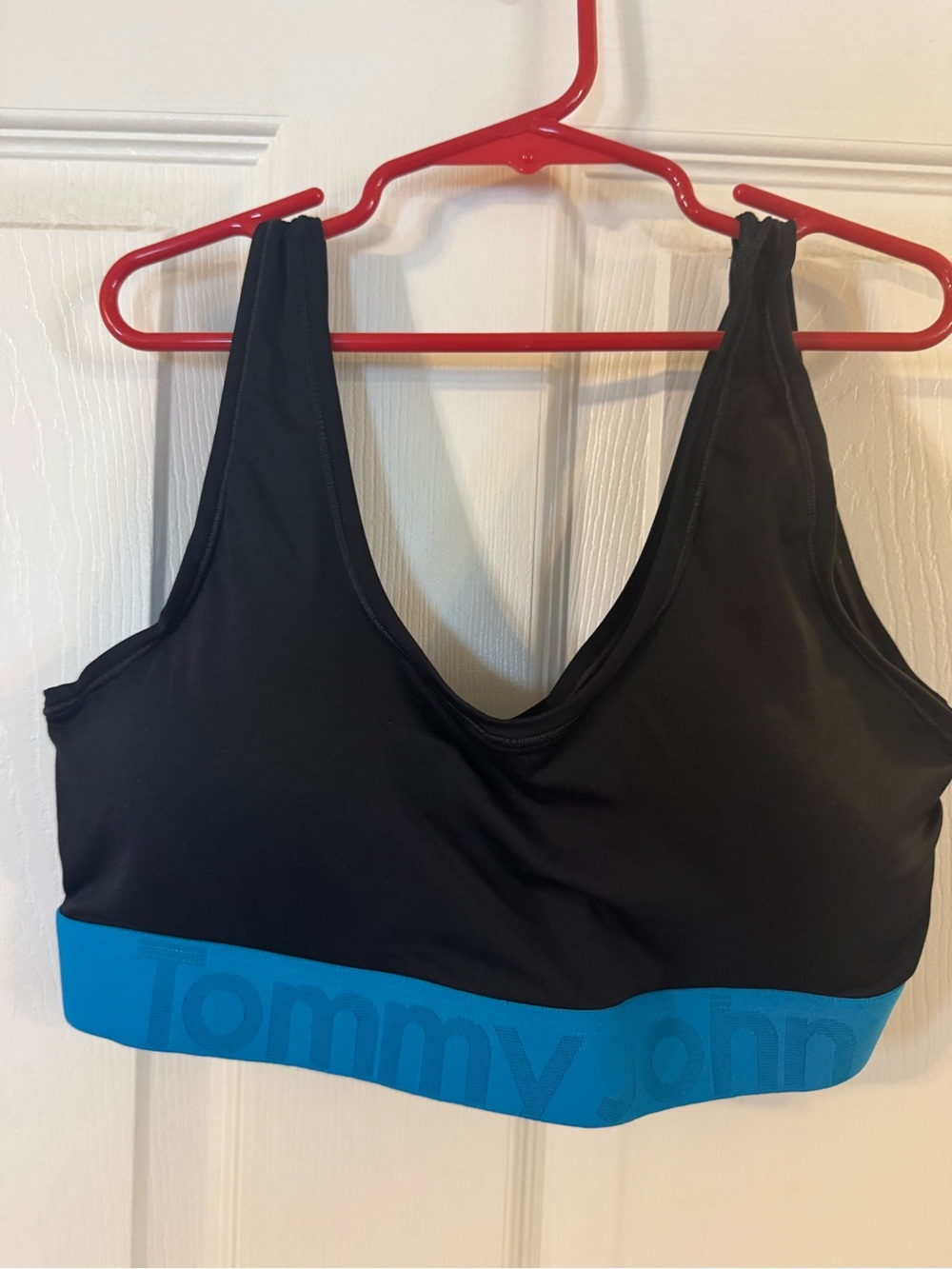 Tommy John Black Bralette with Bright Blue Logo Band